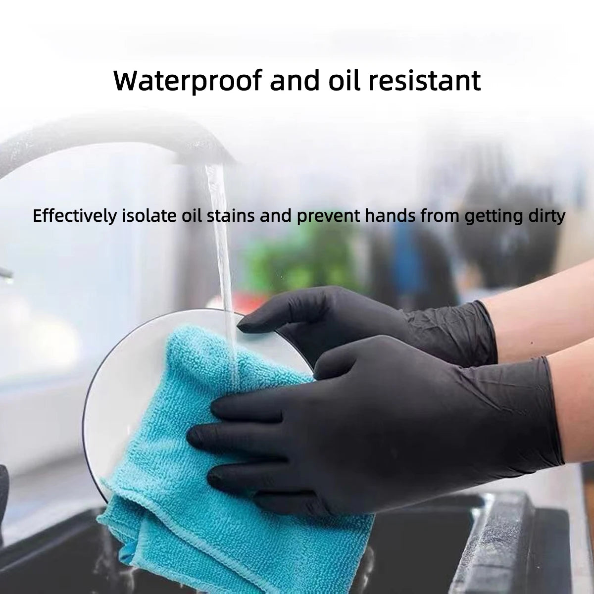 Black Pure Nitrile Disposable Gloves Durable Household Cleaning Gloves Suitable For Kitchen Cleaning Tattoos Beauty Salons