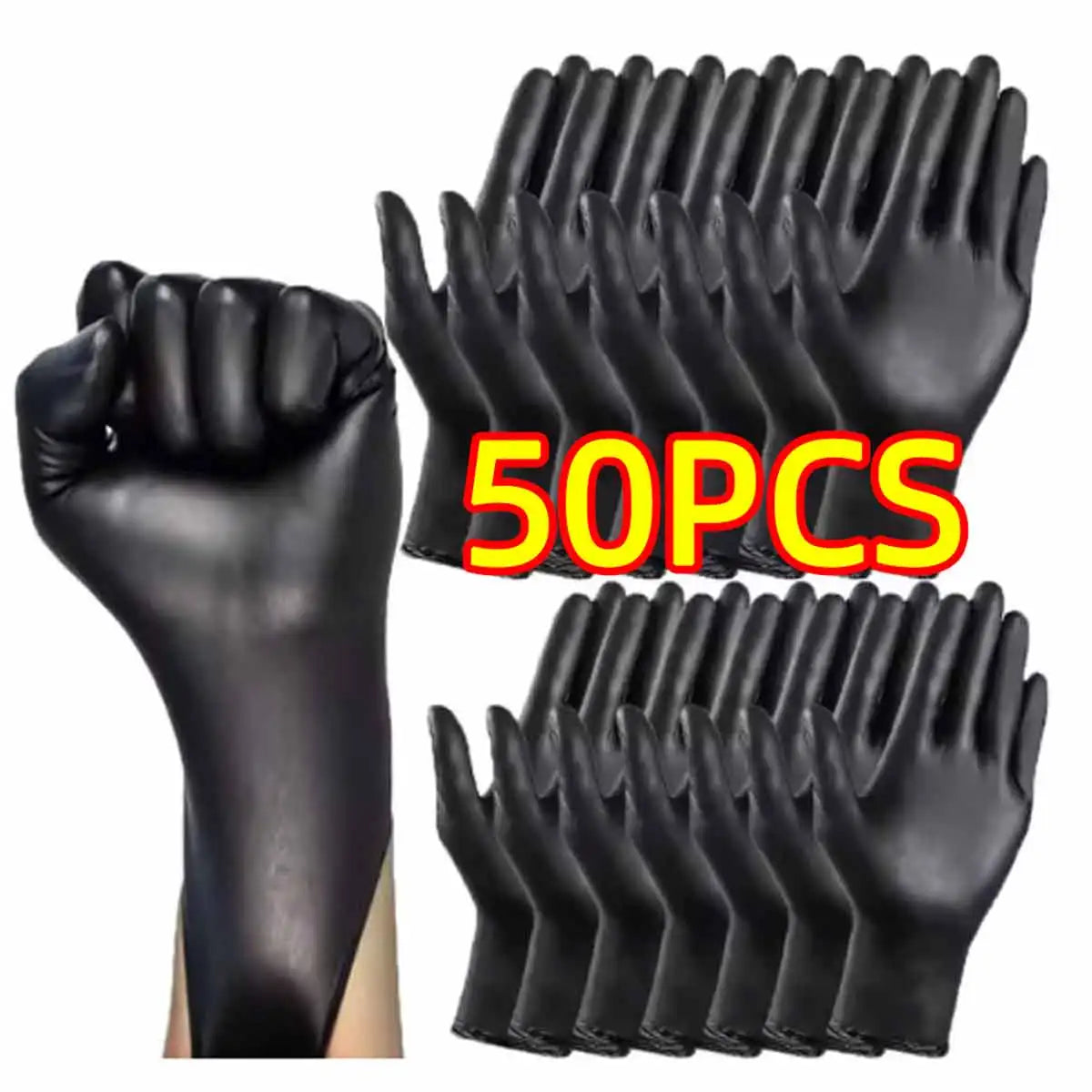 Black Pure Nitrile Disposable Gloves Durable Household Cleaning Gloves Suitable For Kitchen Cleaning Tattoos Beauty Salons