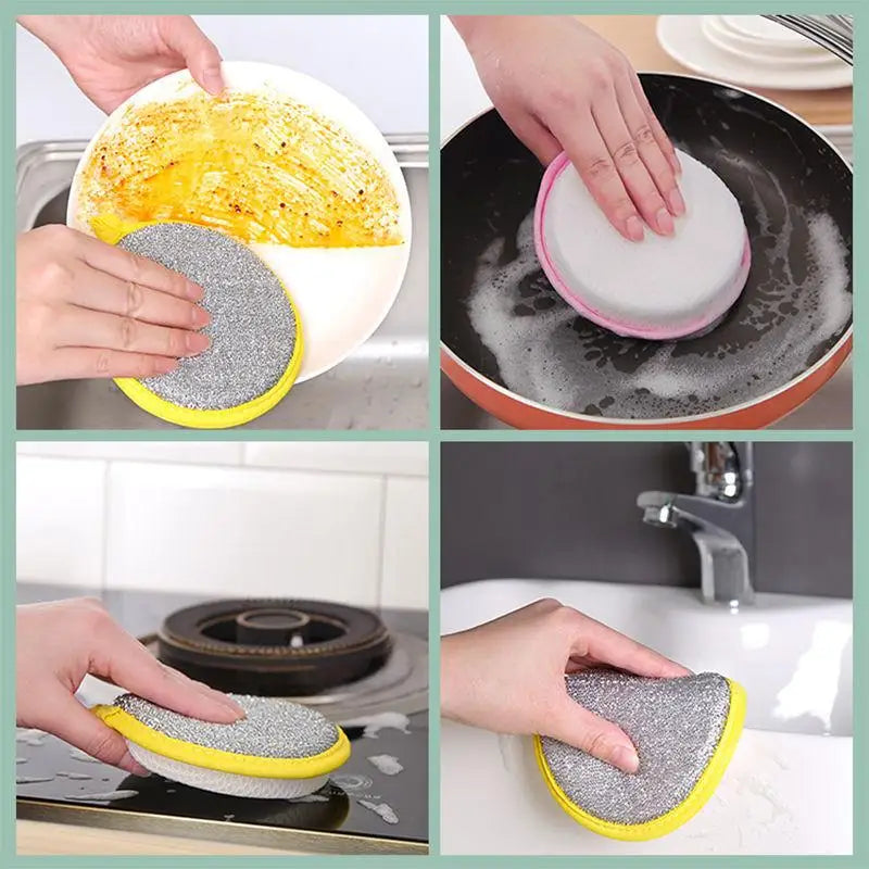 10/20/50PCS Double Side Dishwashing Sponge Dish Washing Brush Pan Pot Dish Wash Sponges Household Cleaning Reusable Kitchen Tool